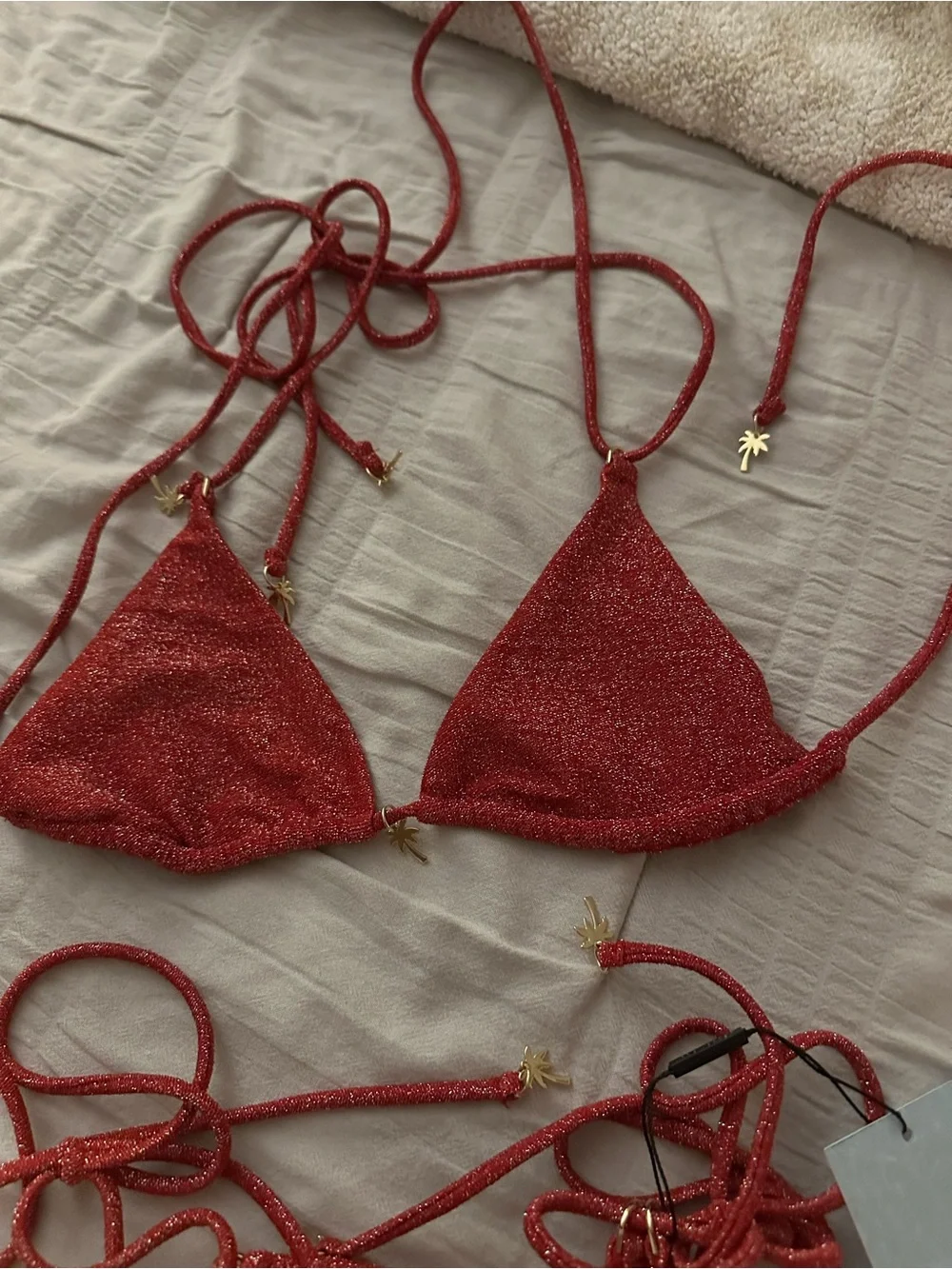 Hello Molly - Afterglow island swim top and bottoms -Shimmer Tie-Side Bikini Set